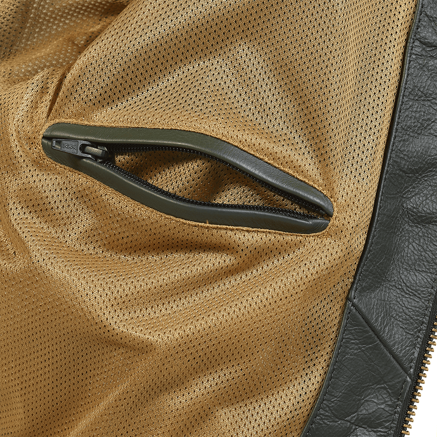Triumph Braddan Gold Retro Air Race Black Leather Jacket - Rare Leather Order Now !!