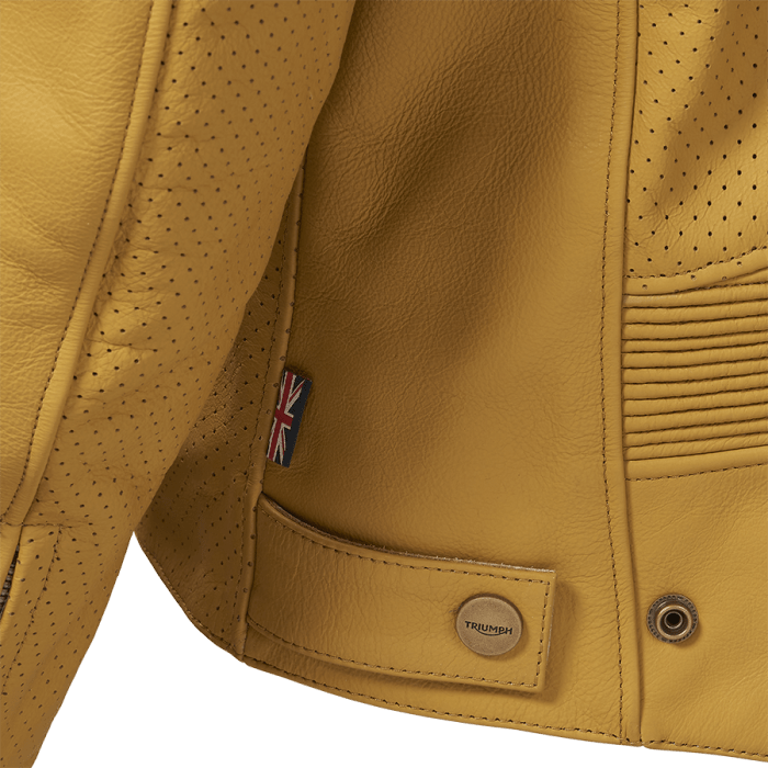 Triumph Braddan Gold Retro Air Race Leather Jacket - Rare Leather Order Now !!
