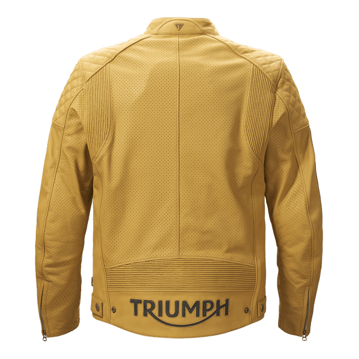 Triumph Braddan Gold Retro Air Race Leather Jacket - Vox Leather