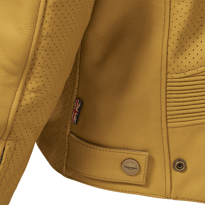 Triumph Braddan Gold Retro Air Race Leather Jacket - Vox Leather