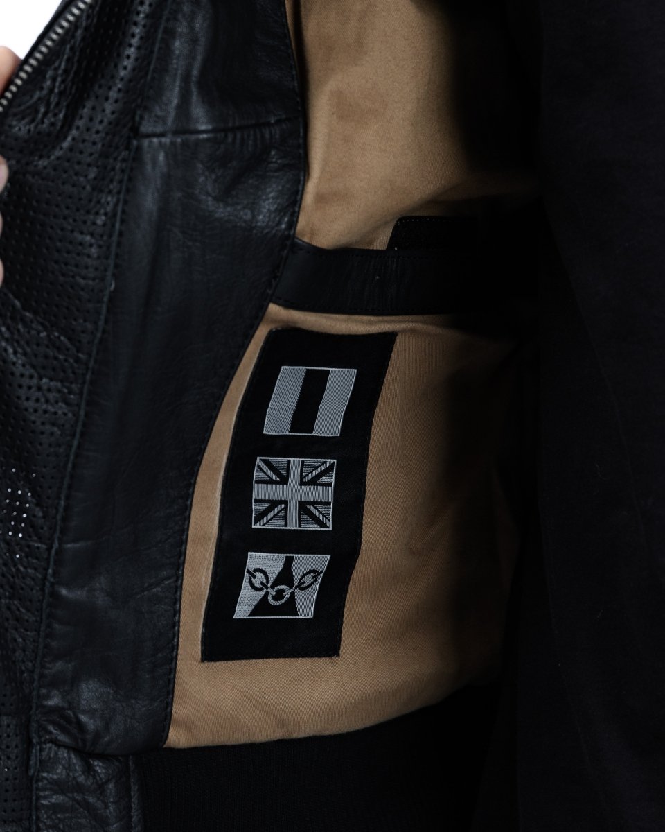 Turbine Black Leather Motorcycle Bomber Jacket - Vox Leather