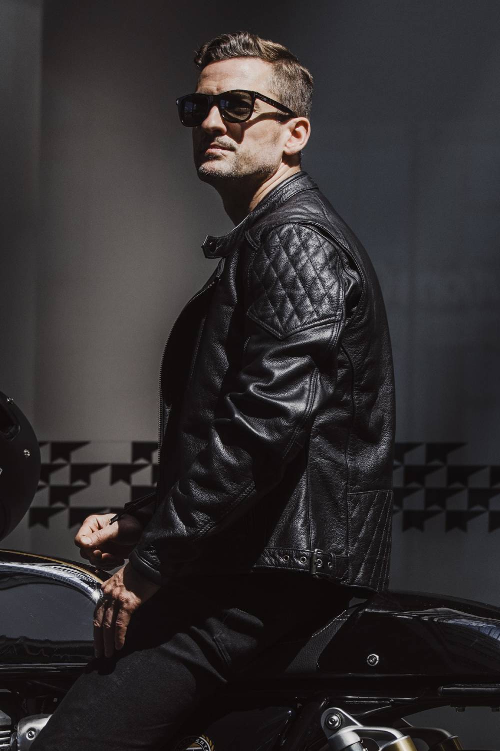TWIN LEATHER JACKET BLACK - Men’s Leather Motorcycle Jacket