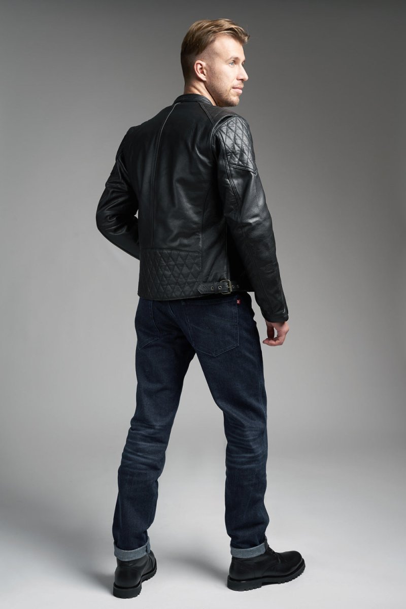 TWIN LEATHER JACKET BLACK - Men’s Leather Motorcycle Jacket - Vox Leather