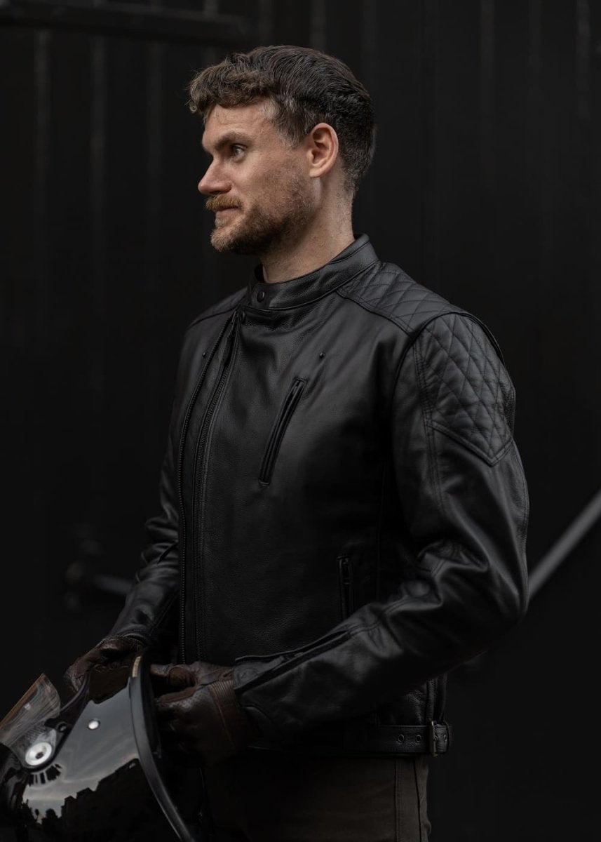 TWIN LEATHER JACKET BLACK - Men’s Leather Motorcycle Jacket - Vox Leather