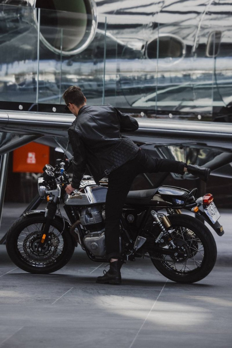 TWIN LEATHER JACKET BLACK - Men’s Leather Motorcycle Jacket - Vox Leather