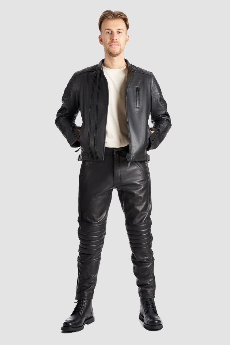 TWIN LEATHER JACKET BLACK - Men’s Leather Motorcycle Jacket - Vox Leather
