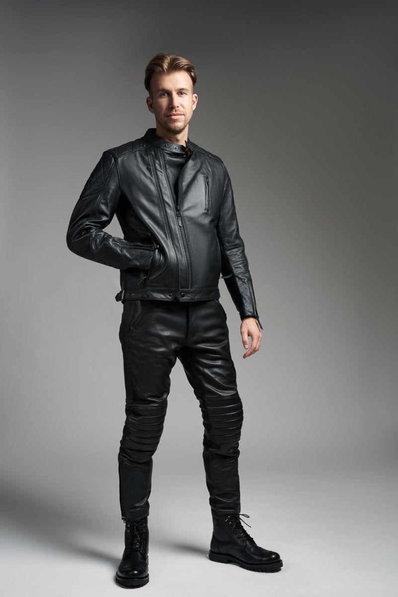 TWIN LEATHER JACKET BLACK - Men’s Leather Motorcycle Jacket - Vox Leather