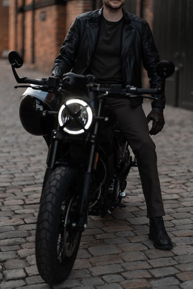TWIN LEATHER JACKET BLACK - Men’s Leather Motorcycle Jacket - Vox Leather