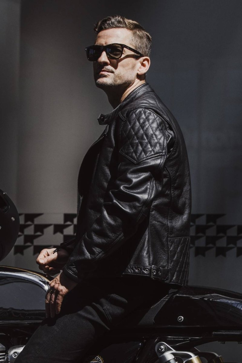TWIN LEATHER JACKET BLACK - Men’s Leather Motorcycle Jacket - Vox Leather