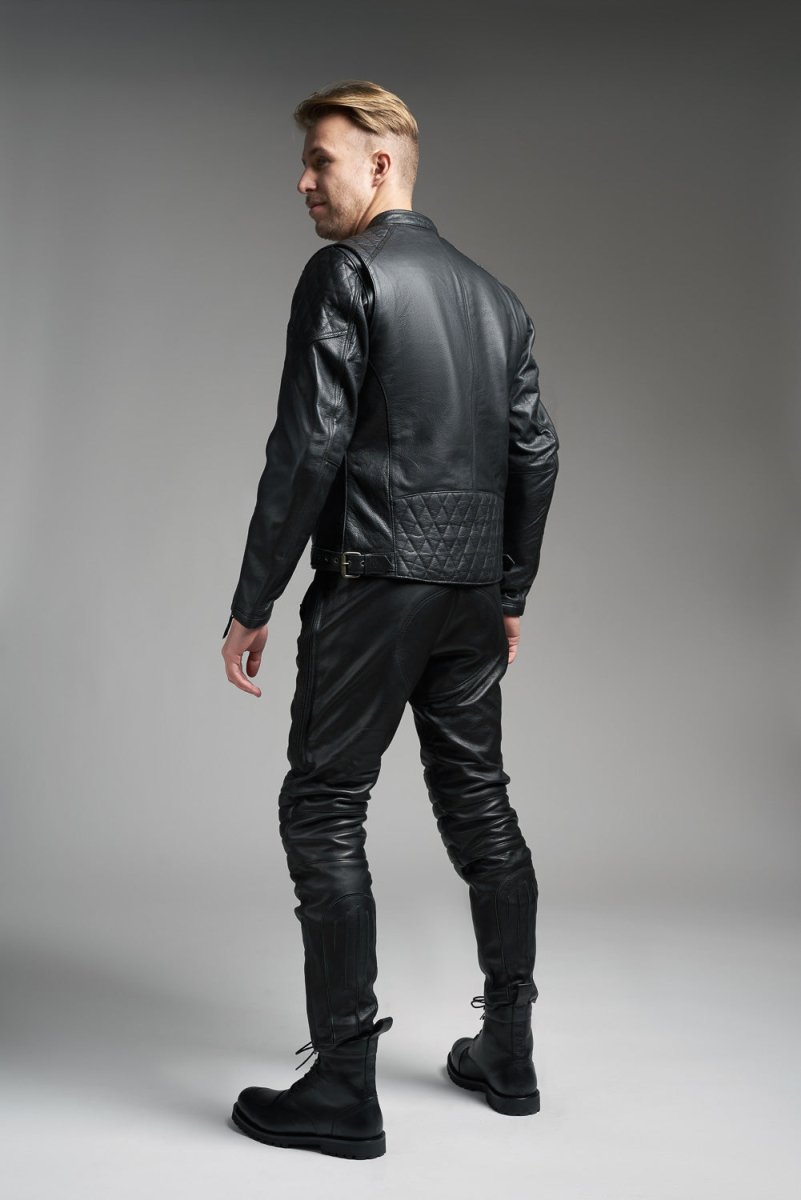 TWIN LEATHER JACKET BLACK - Men’s Leather Motorcycle Jacket - Vox Leather