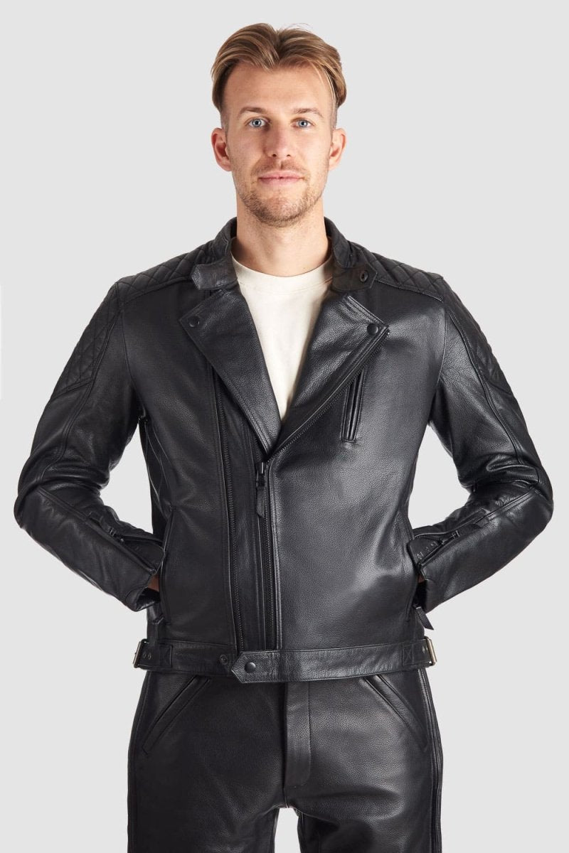 TWIN LEATHER JACKET BLACK - Men’s Leather Motorcycle Jacket - Vox Leather