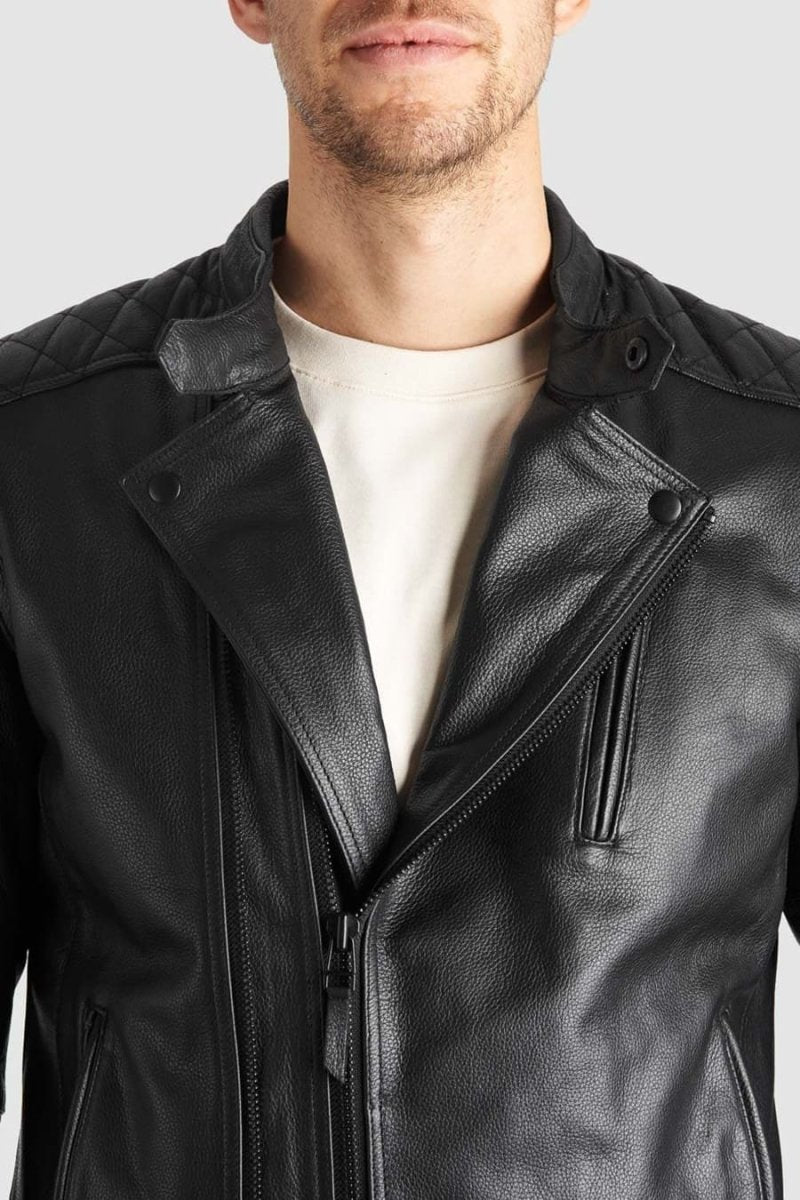 TWIN LEATHER JACKET BLACK - Men’s Leather Motorcycle Jacket - Vox Leather