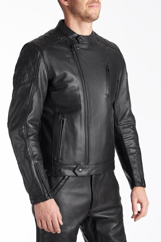 TWIN LEATHER JACKET BLACK - Men’s Leather Motorcycle Jacket - Vox Leather