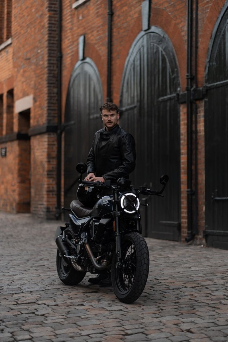 TWIN LEATHER JACKET BLACK - Men’s Leather Motorcycle Jacket - Vox Leather