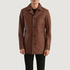 Urban Slate Brown Leather Coat - Rare Leather