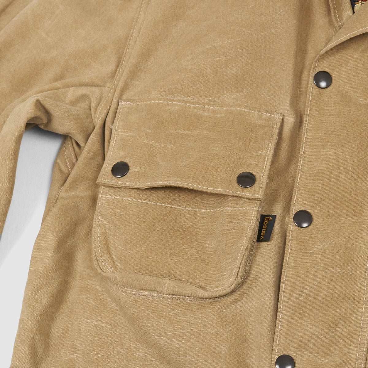 Vanson Waxed Canvas Motorcycle Jacket - Vox Leather