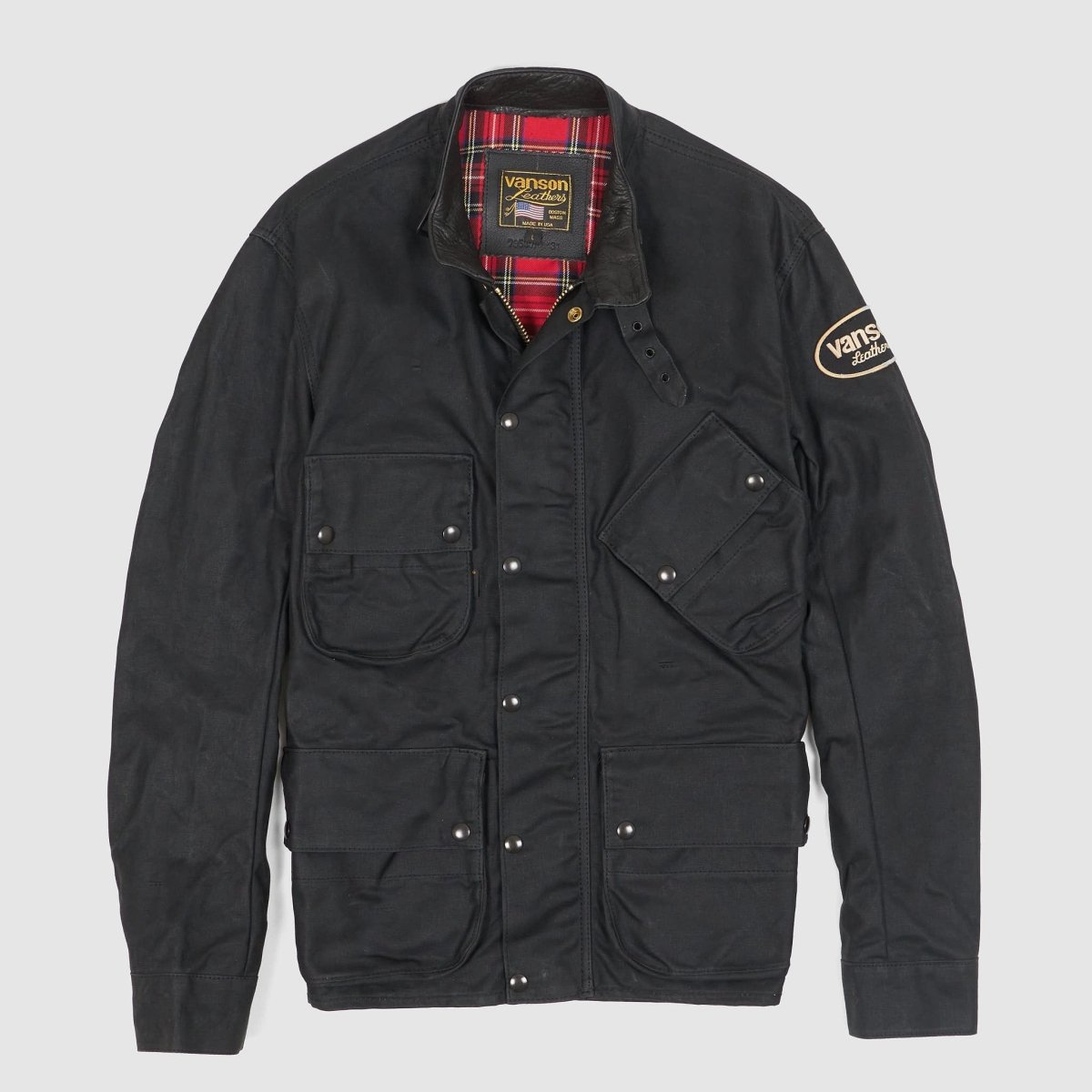 Vanson Waxed Canvas Motorcycle Jacket - Vox Leather