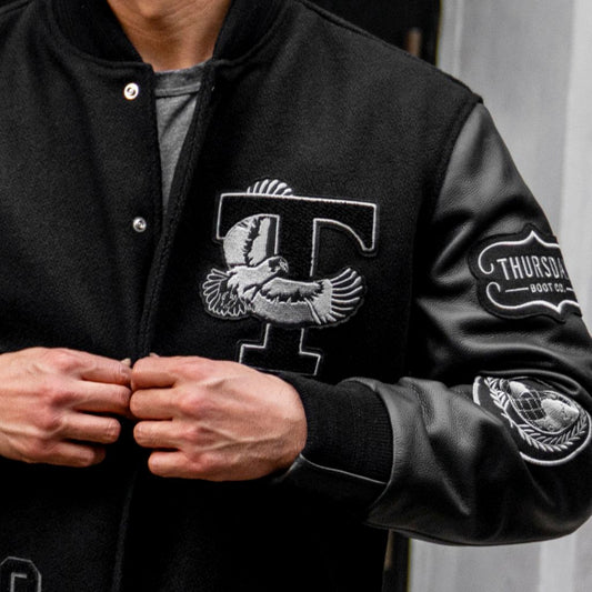 Varsity Jacket | Black 10 Year - Rare Leather