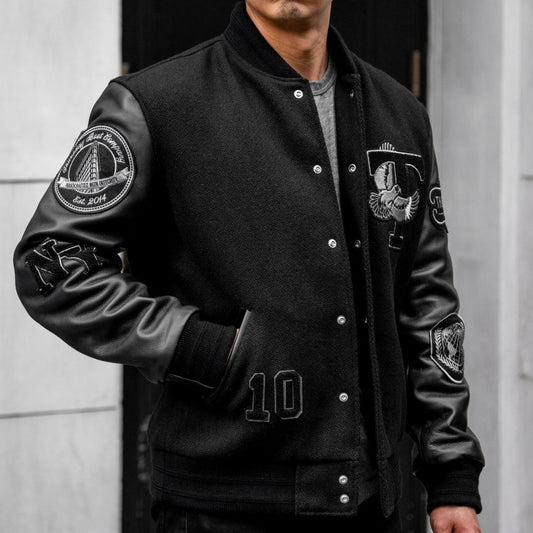 Varsity Jacket | Black 10 Year - Vox Leather