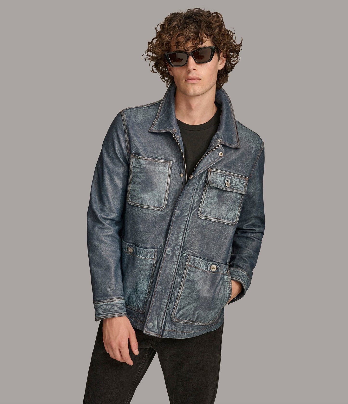 Wesley Denim Leather Chore Jacket - Rare Leather