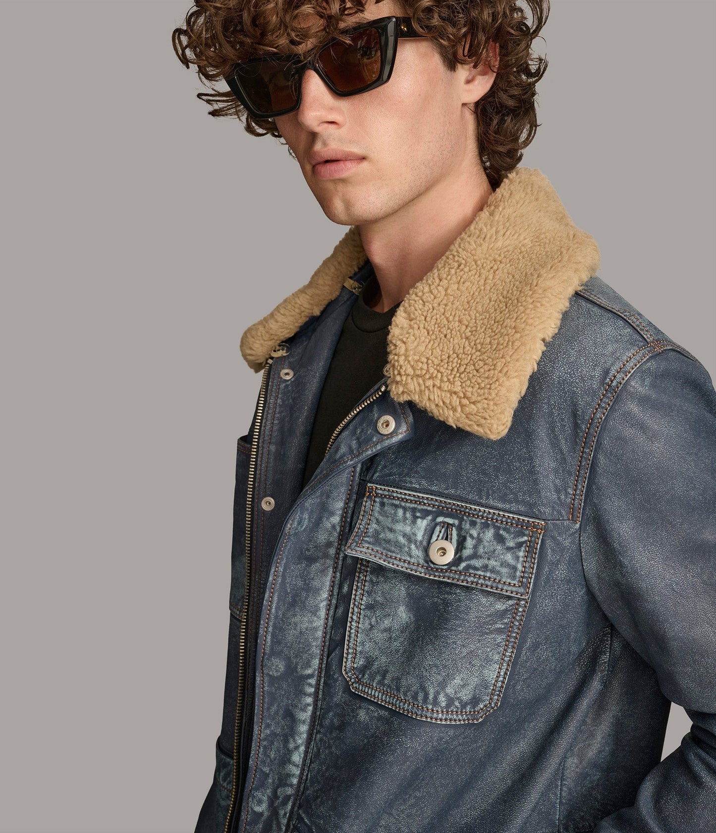 Wesley Denim Leather Chore Jacket - Rare Leather