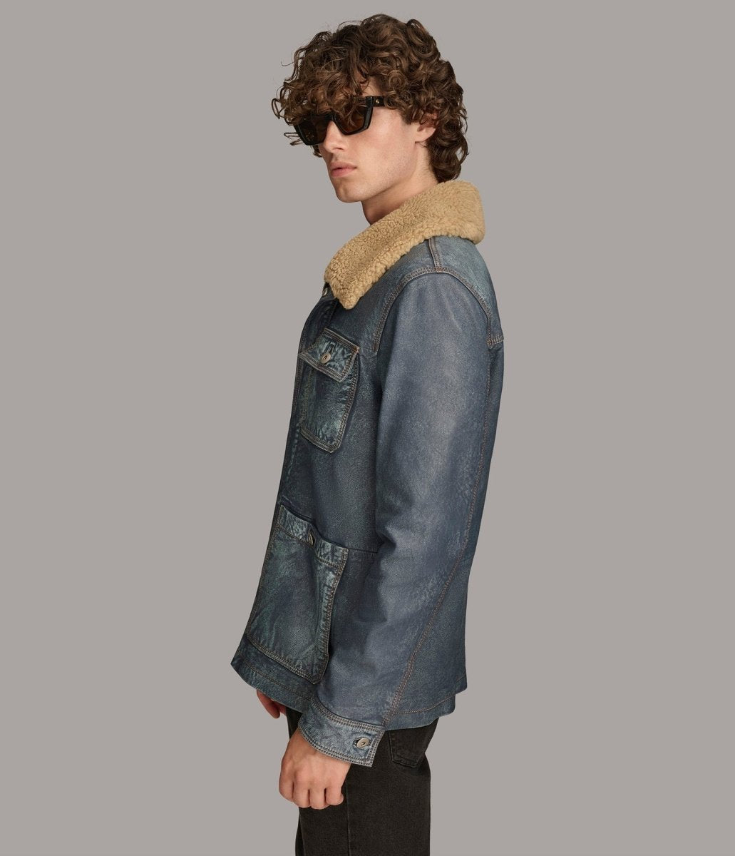 Wesley Denim Leather Chore Jacket - Vox Leather