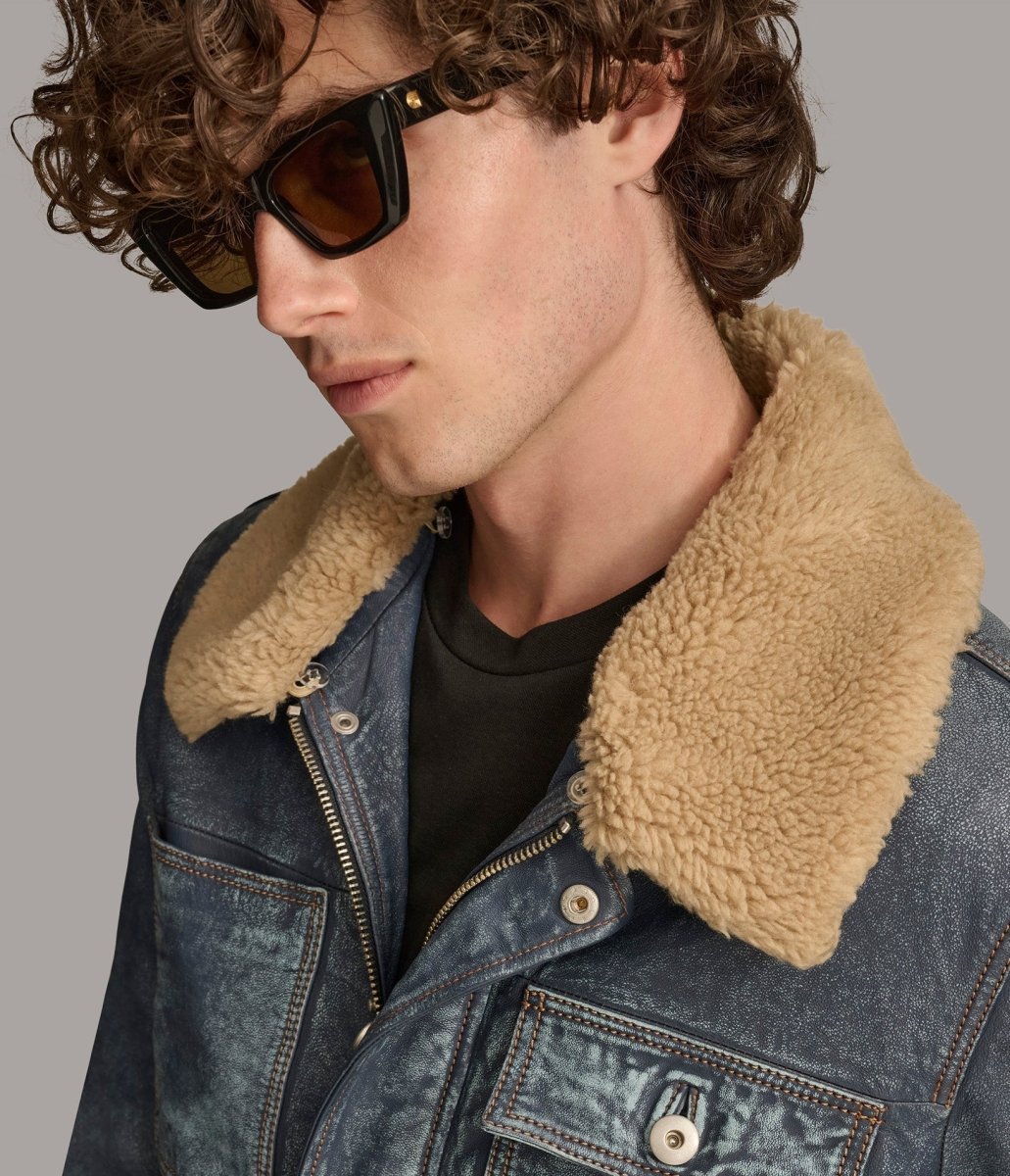 Wesley Denim Leather Chore Jacket - Vox Leather