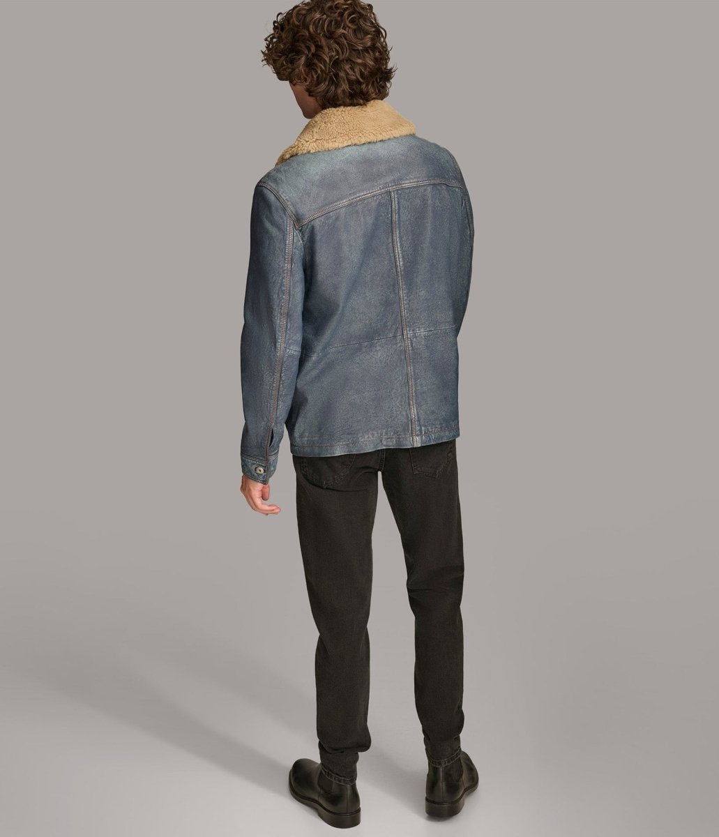 Wesley Denim Leather Chore Jacket - Vox Leather