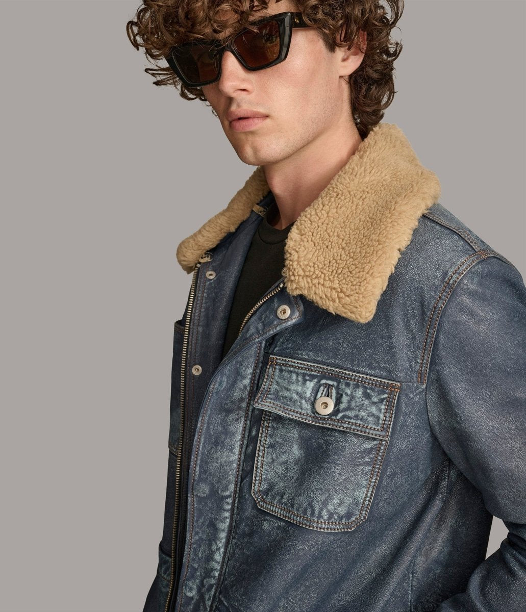 Wesley Denim Leather Chore Jacket - Vox Leather