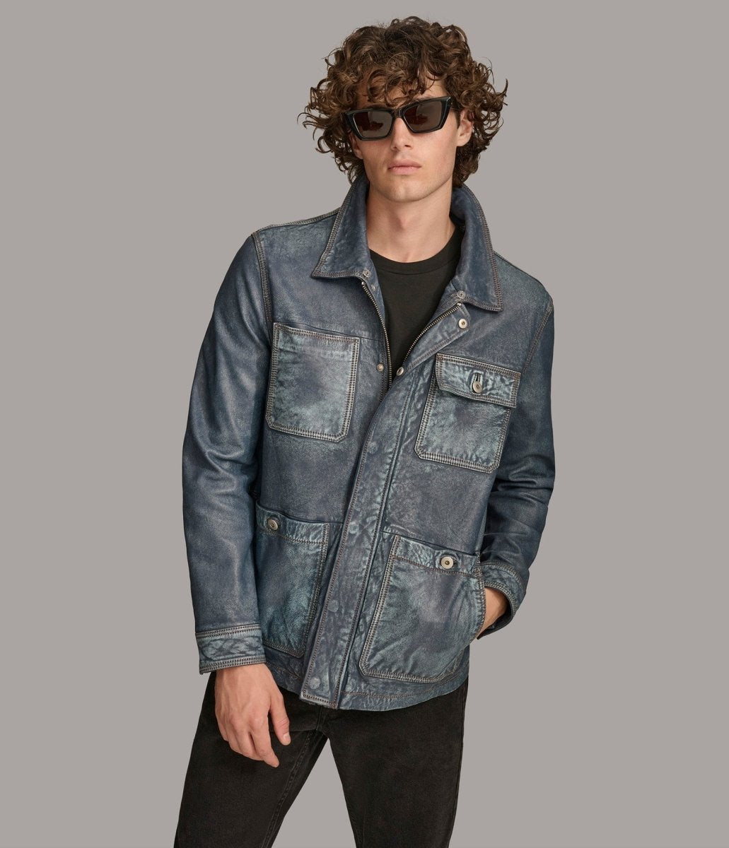 Wesley Denim Leather Chore Jacket - Vox Leather