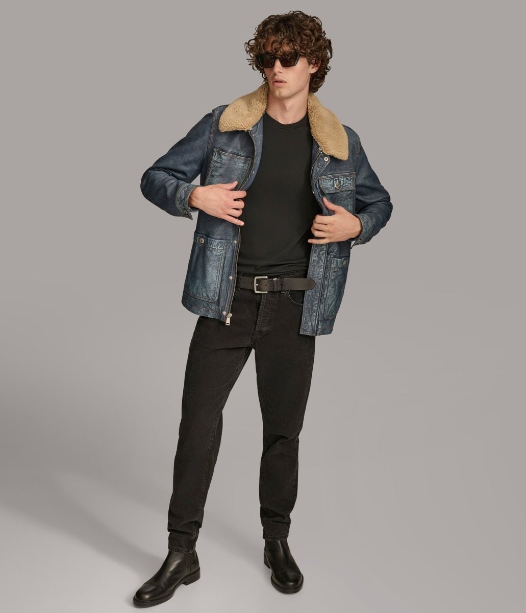 Wesley Denim Leather Chore Jacket - Vox Leather