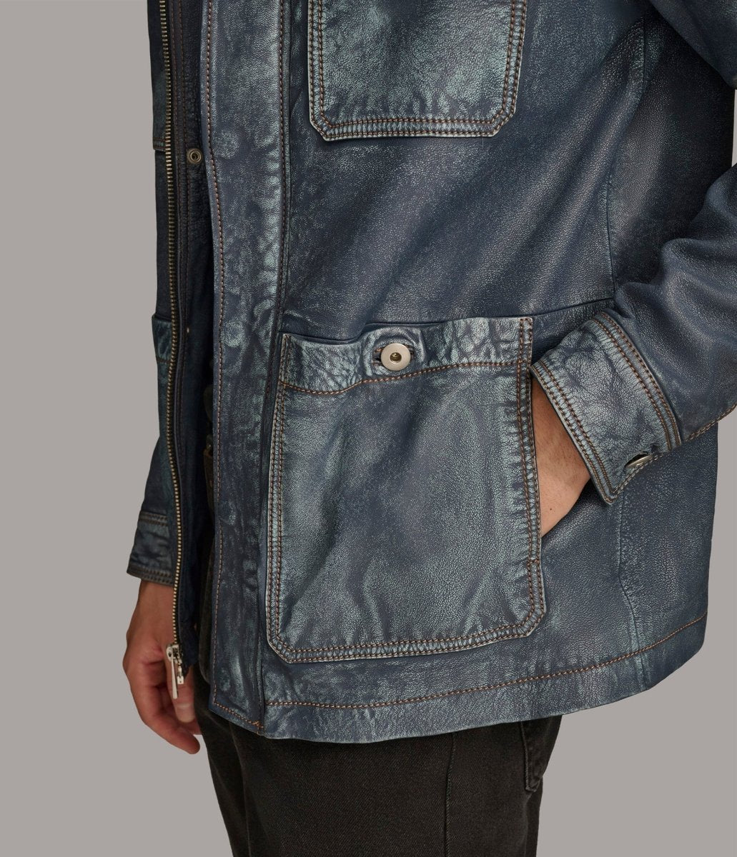 Wesley Denim Leather Chore Jacket - Vox Leather