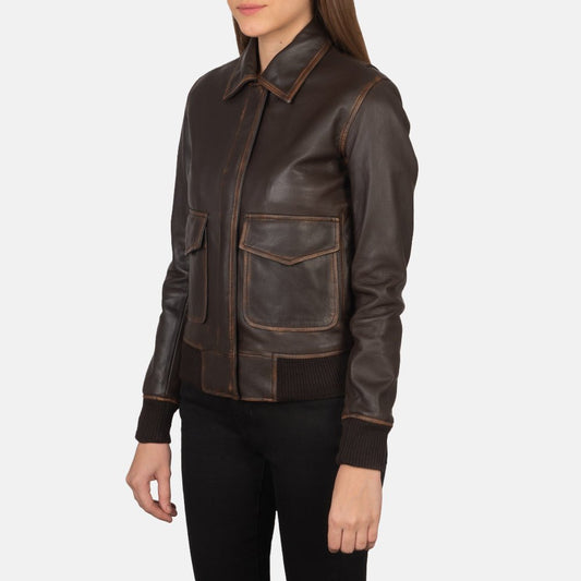 Westa A - 2 Brown Leather Bomber Jacket - Rare Leather