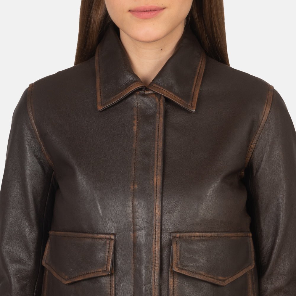 Westa A-2 Brown Leather Bomber Jacket - Vox Leather