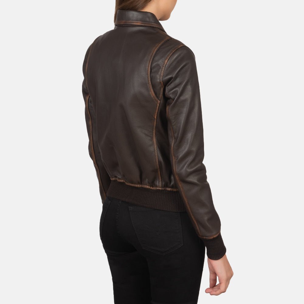 Westa A-2 Brown Leather Bomber Jacket - Vox Leather