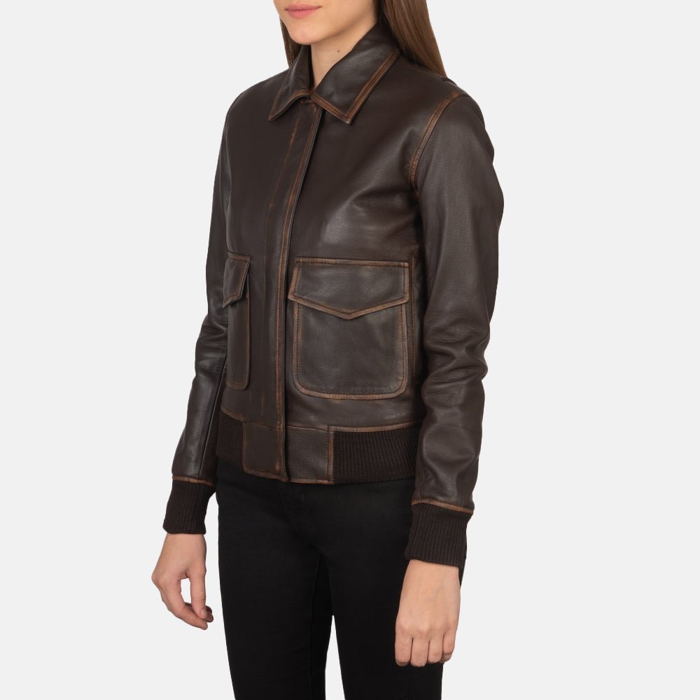 Westa A-2 Brown Leather Bomber Jacket - Vox Leather