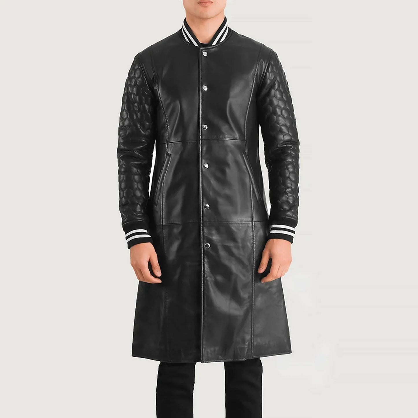 Wilde Black Leather Varsity Coat - Rare Leather