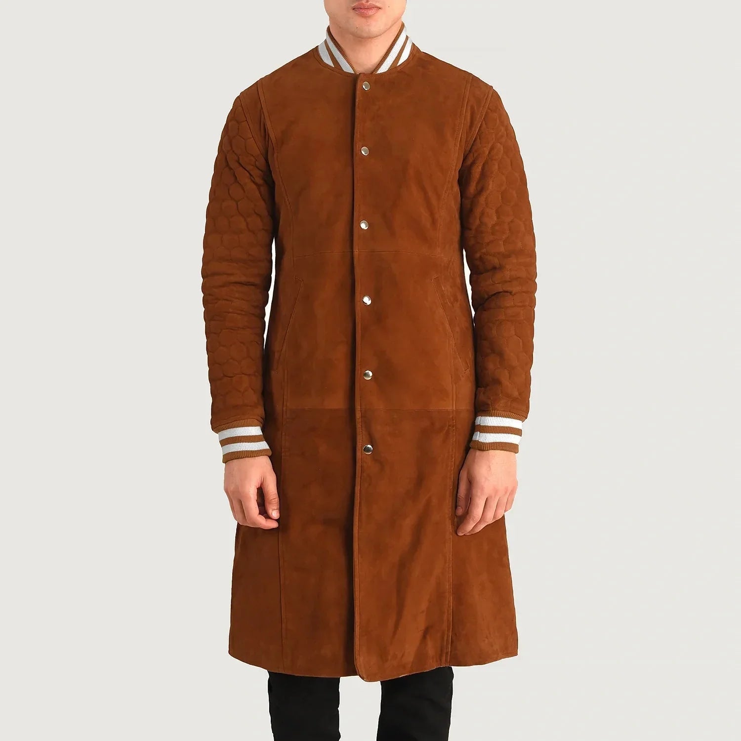 Wilde Brown Suede Varsity Coat - Rare Leather