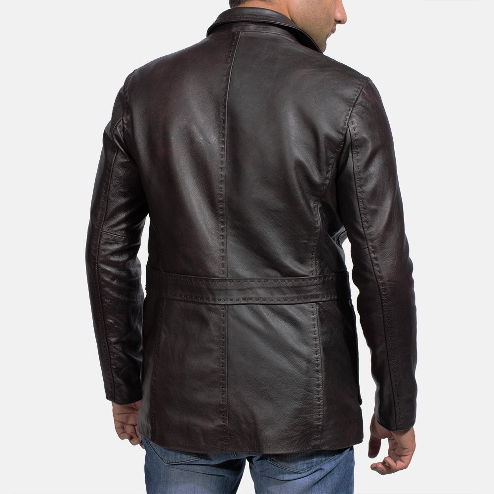 Wine Black Leather Blazer - Rare Leather