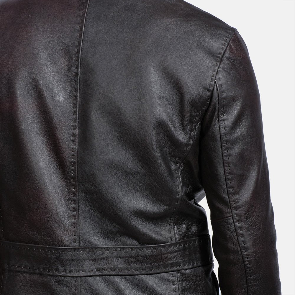 Wine Black Leather Blazer - Rare Leather