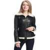 Women B3 Bomber Black Sheepskin Shearling Leather Jacket - Vox Leather