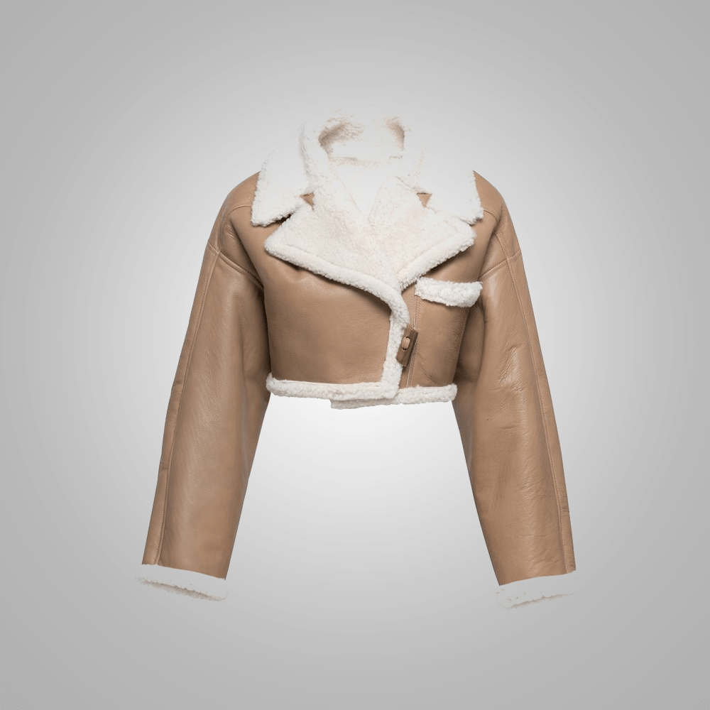 Women B3 Flight Bomber Faux Fur Sheepskin Leather Aviator Jacket - Rare Leather