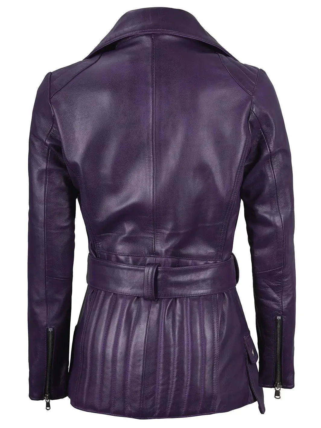 Women Purple Asymmetrical Leather Biker Jacket Women - Rare Leather