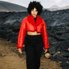 Women Red Pilot Aviator Flight B3 Bomber Faux Fur Shearling Real Sheepskin Leather Jacket - Rare Leather
