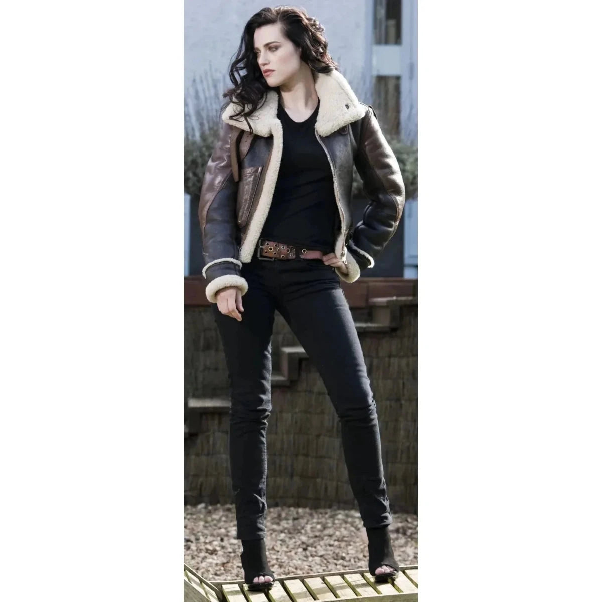 Women Unique 2 Brown Shade B3 Shearling Jacket - Vox Leather