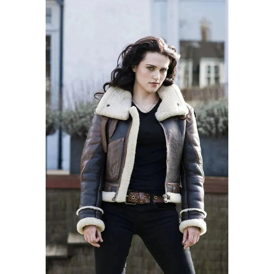Women Unique 2 Brown Shade B3 Shearling Jacket - Vox Leather