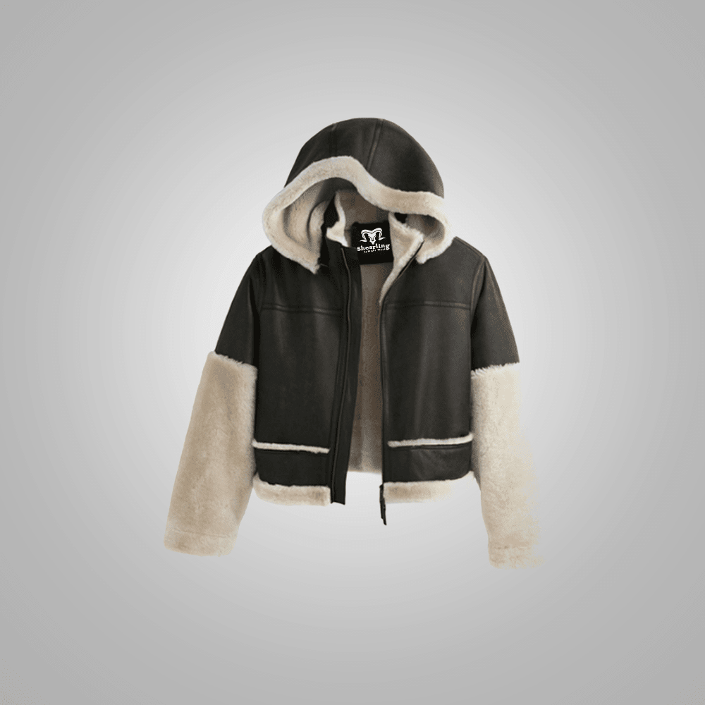 Womens Aviator Bomber Leather Jacket With Fur - Vox Leather