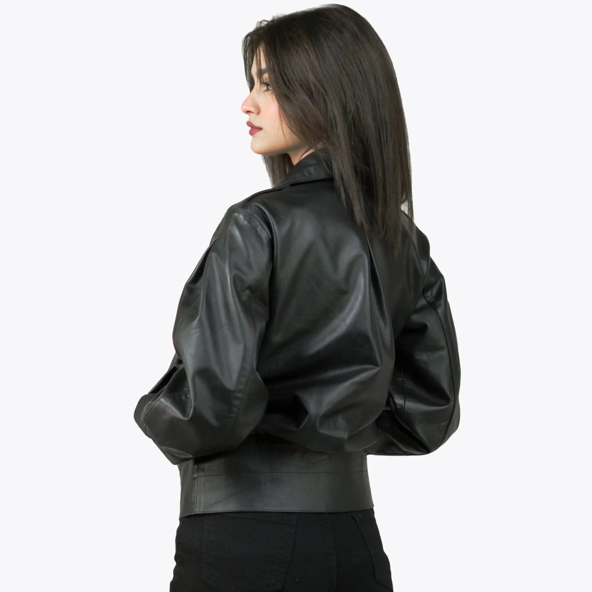 Women’s Biker Black Leather Jacket - Vox Leather