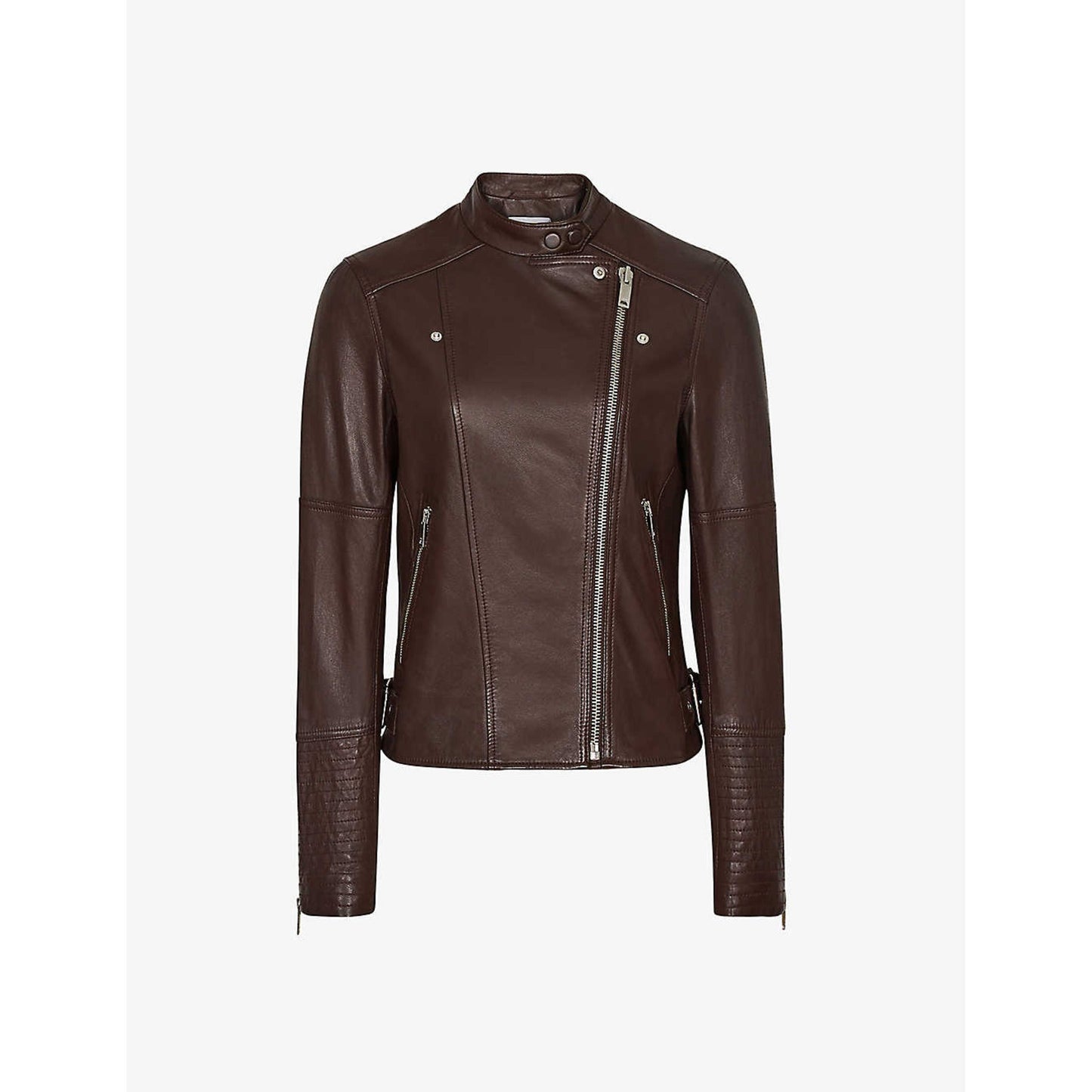 Women’s Chocolate Brown Leather Biker Jacket - Rare Leather