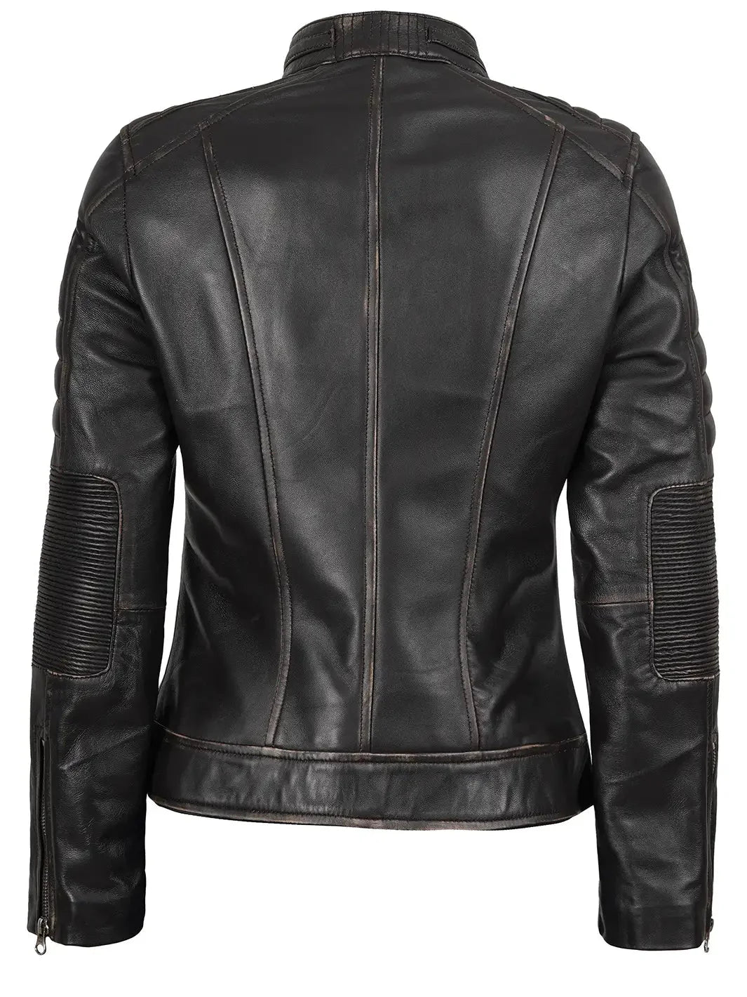 Women's Dark Brown Motorcycle Leather Jacket - Rare Leather